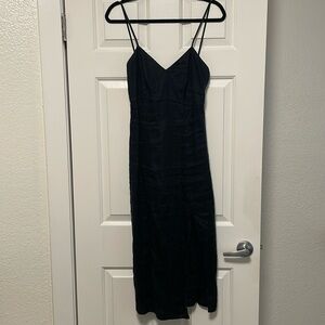 Mango 100% Linen Dress in Black